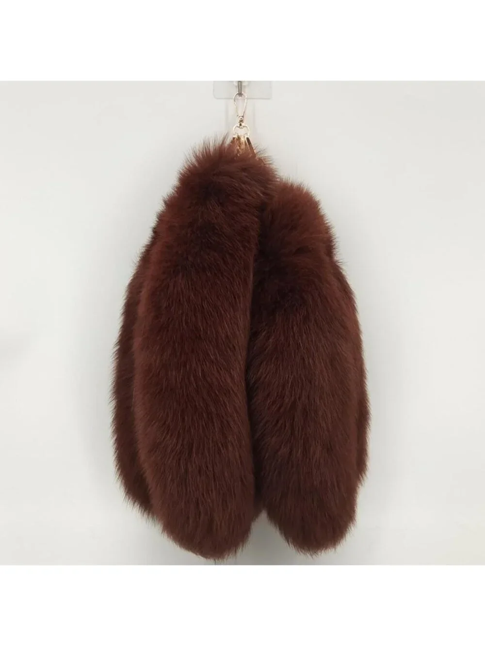 Women's Brown Pendant Cosplay Costume Halloween Furry Tails Keychain Handbag
